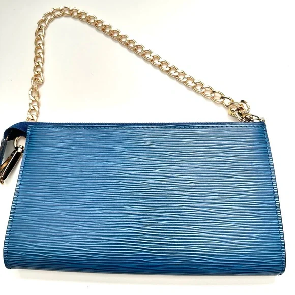 LV blue epi pochette accessories with LV dust bag - Picture 4 of 12